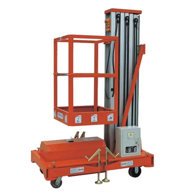 بالابر دکل عمودی آلومینیومی برای کارهای هوایی