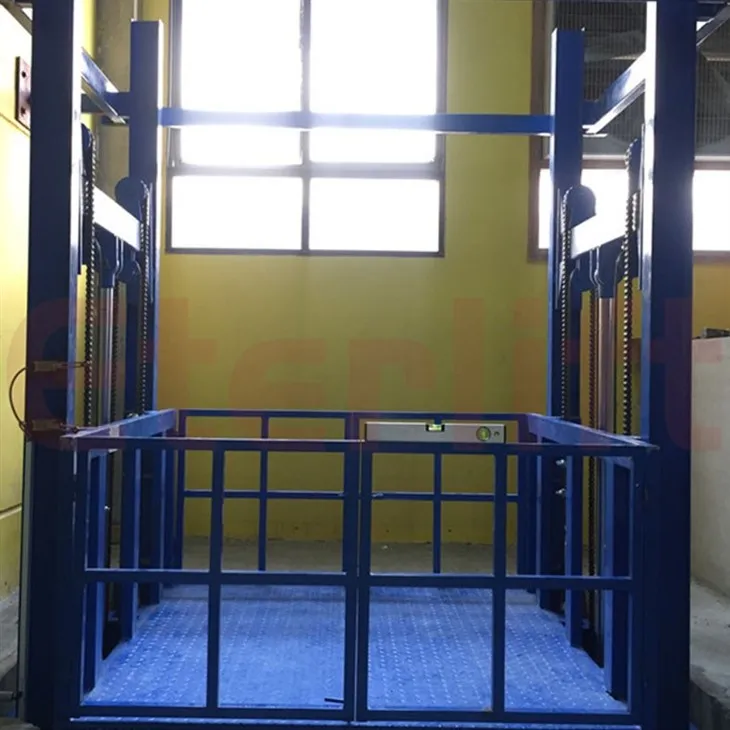 Two Guide Rail Cargo Elevator